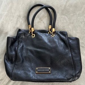 Black leather, very slightly worn Marc Jacobs satchel
